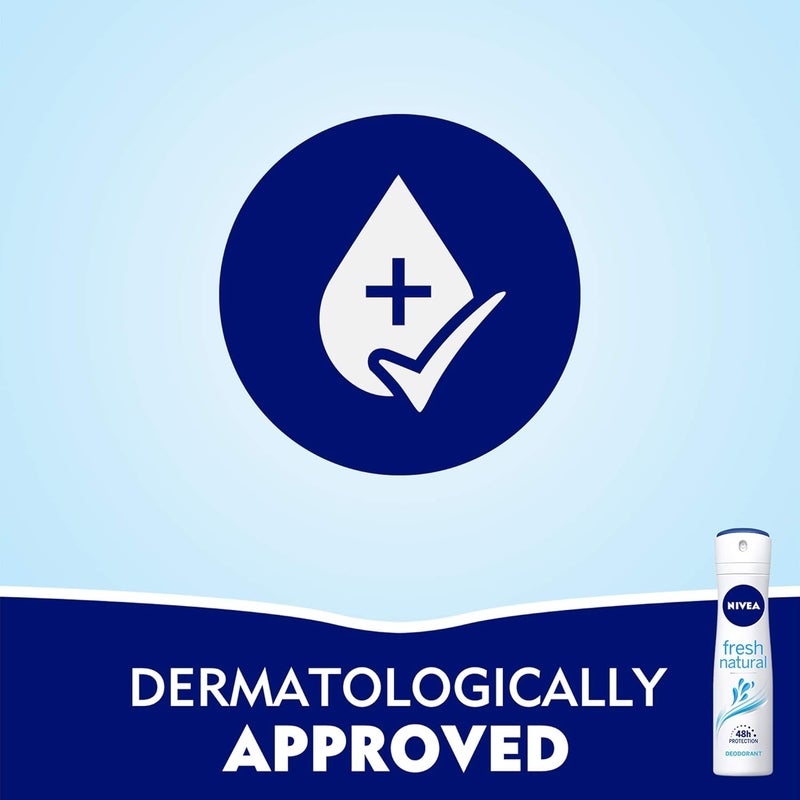 NIVEA Fresh Natural Deodorant Spray for Women, 48h Protection, Ocean Extracts, Pack of 3 (150ml each) - Image 5